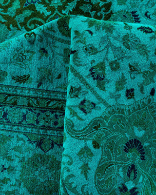 Fine Vibrance, One-of-a-Kind Hand-Knotted Area Rug - Green, 9' 2" x 12' 3" - Solo Rugs