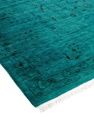 Fine Vibrance, One-of-a-Kind Hand-Knotted Area Rug - Green, 9' 2" x 12' 5" - Solo Rugs