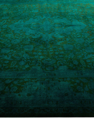 Fine Vibrance, One-of-a-Kind Hand-Knotted Area Rug - Green, 9' 3" x 11' 10" - Solo Rugs