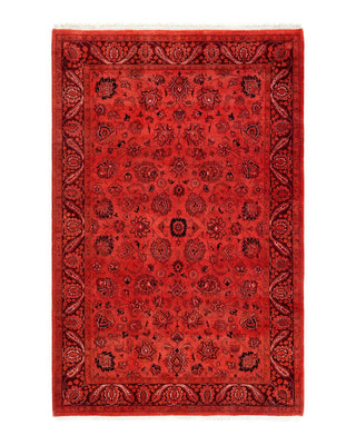 Fine Vibrance, One-of-a-Kind Hand-Knotted Area Rug - Orange, 4' 1" x 6' 4" - Solo Rugs