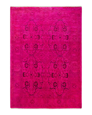 Fine Vibrance, One-of-a-Kind Hand-Knotted Area Rug - Pink, 4' 1" x 5' 10" - Solo Rugs