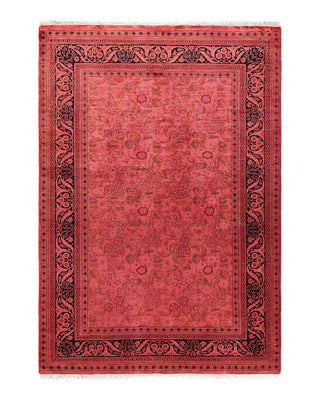 Fine Vibrance, One-of-a-Kind Hand-Knotted Area Rug - Pink, 4' 2" x 5' 10" - Solo Rugs
