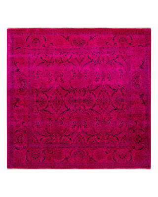 Fine Vibrance, One-of-a-Kind Hand-Knotted Area Rug - Pink, 5' 10" x 5' 10" - Solo Rugs