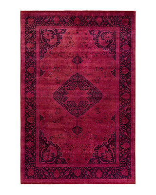 Fine Vibrance, One-of-a-Kind Hand-Knotted Area Rug - Pink, 6' 1" x 9' 2" - Solo Rugs