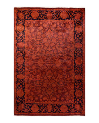 Fine Vibrance, One-of-a-Kind Hand-Knotted Area Rug - Red, 6' 1" x 9' 3" - Solo Rugs