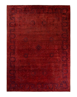 Fine Vibrance, One-of-a-Kind Hand-Knotted Area Rug - Red, 9' 0" x 12' 1" - Solo Rugs