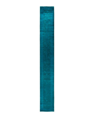 Fine Vibrance, One-of-a-Kind Hand-Knotted Runner Rug - Blue, 2' 7" x 19' 5" - Solo Rugs