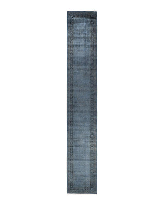 Fine Vibrance, One-of-a-Kind Hand-Knotted Runner Rug - Gray, 2' 7" x 16' 4" - Solo Rugs