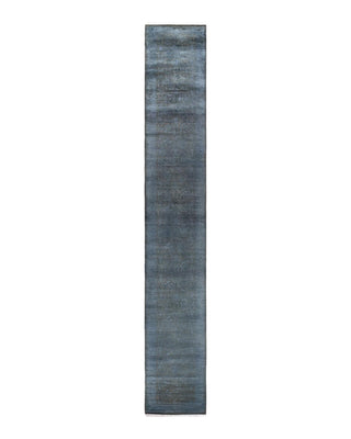 Fine Vibrance, One-of-a-Kind Hand-Knotted Runner Rug - Gray, 2' 7" x 17' 7" - Solo Rugs