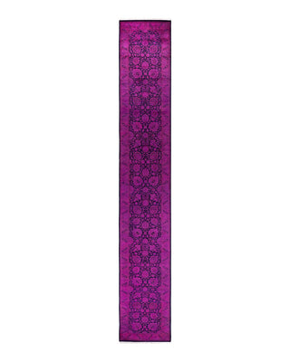 Fine Vibrance, One-of-a-Kind Hand-Knotted Runner Rug - Pink, 2' 7" x 16' 10" - Solo Rugs