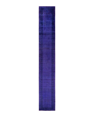Fine Vibrance, One-of-a-Kind Hand-Knotted Runner Rug - Purple, 2' 8" x 18' 0" - Solo Rugs