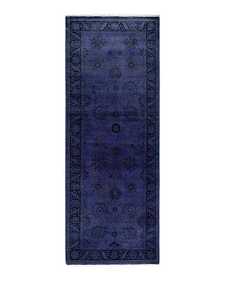 Fine Vibrance, One-of-a-Kind Hand-Knotted Runner Rug - Purple, 3' 1" x 8' 5" - Solo Rugs