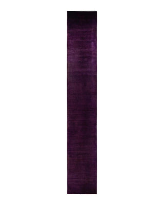 Fine Vibrance, One-of-a-Kind Hand-Knotted Runner Rug - Purple, 3' 2" x 22' 6" - Solo Rugs