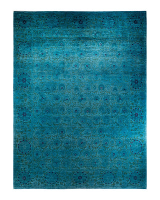 Vibrance, One-of-a-Kind Hand-Knotted Area Rug - Blue, 12' 1" x 15' 10" - Solo Rugs