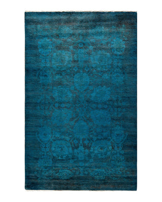 Vibrance, One-of-a-Kind Hand-Knotted Area Rug - Blue, 4' 0" x 6' 4" - Solo Rugs