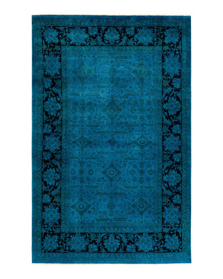 Vibrance, One-of-a-Kind Hand-Knotted Area Rug - Blue, 6' 1" x 9' 4" - Solo Rugs