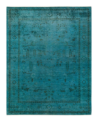 Vibrance, One-of-a-Kind Hand-Knotted Area Rug - Blue, 8' 1" x 10' 6" - Solo Rugs