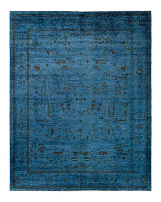 Vibrance, One-of-a-Kind Hand-Knotted Area Rug - Blue, 9' 1" x 11' 6" - Solo Rugs