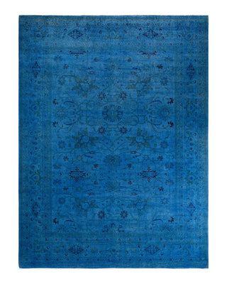 Vibrance, One-of-a-Kind Hand-Knotted Area Rug - Blue, 9' 1" x 12' 1" - Solo Rugs