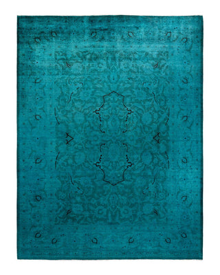 Vibrance, One-of-a-Kind Hand-Knotted Area Rug - Blue, 9' 2" x 11' 10" - Solo Rugs