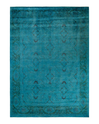Vibrance, One-of-a-Kind Hand-Knotted Area Rug - Blue, 9' 2" x 12' 9" - Solo Rugs