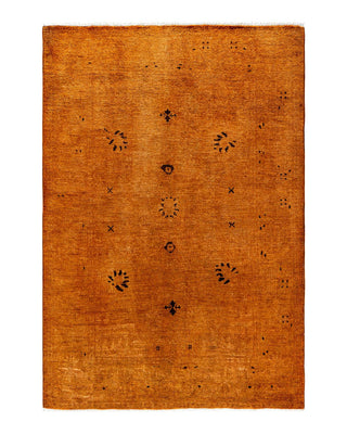 Vibrance, One-of-a-Kind Hand-Knotted Area Rug - Brown, 4' 2" x 6' 2" - Solo Rugs