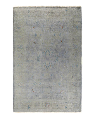 Vibrance, One-of-a-Kind Hand-Knotted Area Rug - Gray, 5' 2" x 8' 0" - Solo Rugs