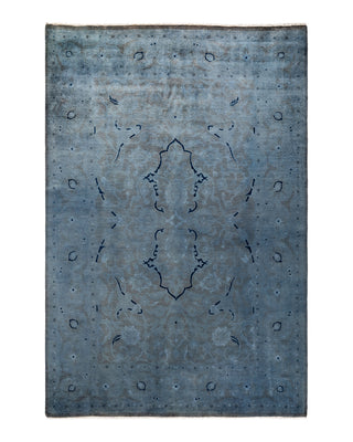 Vibrance, One-of-a-Kind Hand-Knotted Area Rug - Gray, 6' 1" x 9' 1" - Solo Rugs