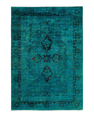 Vibrance, One-of-a-Kind Hand-Knotted Area Rug - Green, 6' 0" x 8' 8" - Solo Rugs