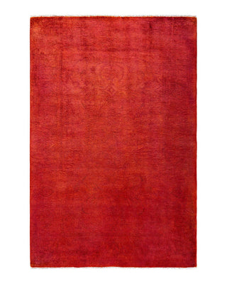 Vibrance, One-of-a-Kind Hand-Knotted Area Rug - Orange, 4' 1" x 6' 4" - Solo Rugs