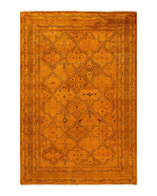 Vibrance, One-of-a-Kind Hand-Knotted Area Rug - Orange, 4' 2" x 6' 2" - Solo Rugs