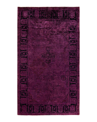 Vibrance, One-of-a-Kind Hand-Knotted Area Rug - Purple, 5' 0" x 8' 7" - Solo Rugs