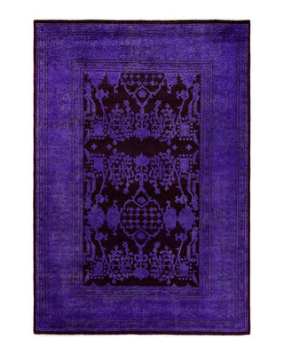 Vibrance, One-of-a-Kind Hand-Knotted Area Rug - Purple, 5' 3" x 7' 7" - Solo Rugs