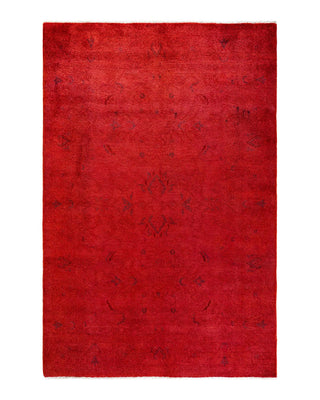 Vibrance, One-of-a-Kind Hand-Knotted Area Rug - Red, 5' 4" x 8' 1" - Solo Rugs