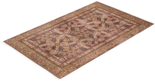 Traditional Mogul Brown Wool Area Rug 4' 7" x 7' 4" - Solo Rugs