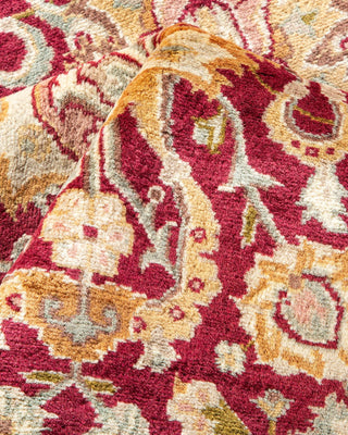 Traditional Mogul Purple Wool Area Rug 6' 2" x 9' 1" - Solo Rugs