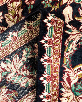 Traditional Mogul Black Wool Area Rug 4' 1" x 6' 6" - Solo Rugs