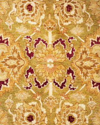 Traditional Mogul Green Wool Area Rug 9' 3" x 12' 4" - Solo Rugs