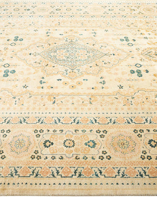 Traditional Mogul Ivory Wool Area Rug 6' 1" x 9' 0" - Solo Rugs