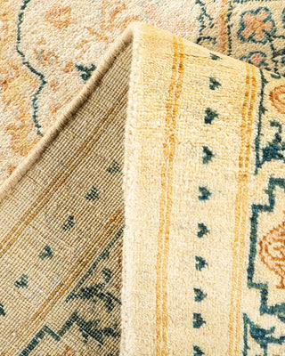 Traditional Mogul Ivory Wool Area Rug 6' 1" x 9' 0" - Solo Rugs