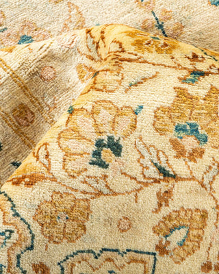 Traditional Mogul Ivory Wool Area Rug 6' 1" x 9' 0" - Solo Rugs