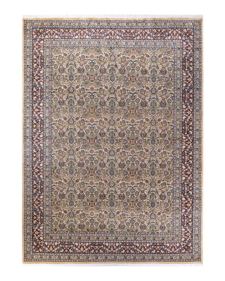 Traditional Mogul Ivory Wool Area Rug 9' 0" x 12' 4" - Solo Rugs