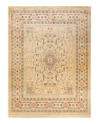 Traditional Mogul Ivory Wool Area Rug 8' 0" x 10' 7" - Solo Rugs