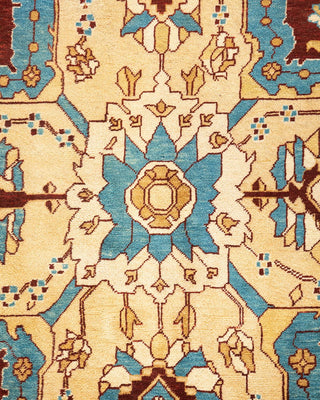 Contemporary Eclectic Ivory Wool Area Rug 8' 10" x 11' 3" - Solo Rugs
