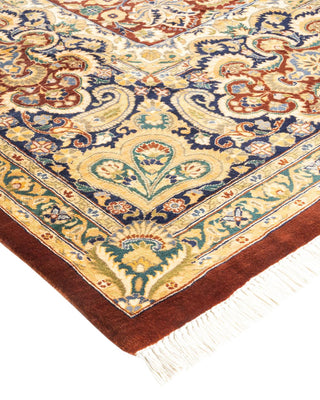 Traditional Mogul Orange Wool Area Rug 9' 2" x 12' 6" - Solo Rugs