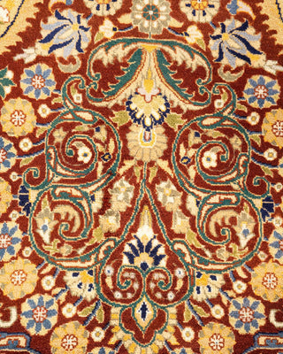 Traditional Mogul Orange Wool Area Rug 9' 2" x 12' 6" - Solo Rugs