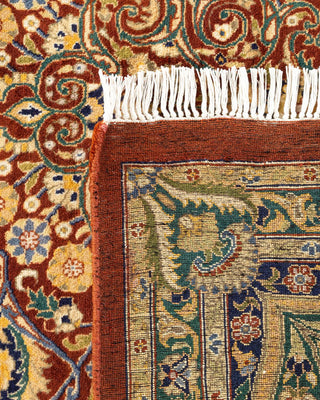 Traditional Mogul Orange Wool Area Rug 9' 2" x 12' 6" - Solo Rugs