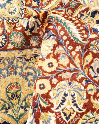 Traditional Mogul Orange Wool Area Rug 9' 2" x 12' 6" - Solo Rugs