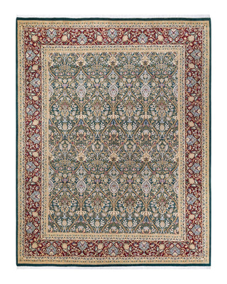 Traditional Mogul Green Wool Area Rug 8' 1" x 10' 4" - Solo Rugs