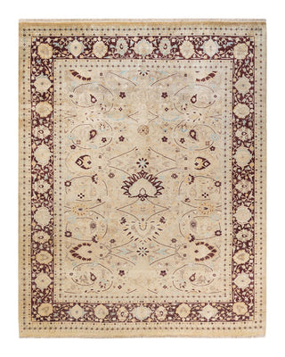 Traditional Mogul Ivory Wool Area Rug 8' 2" x 10' 2" - Solo Rugs